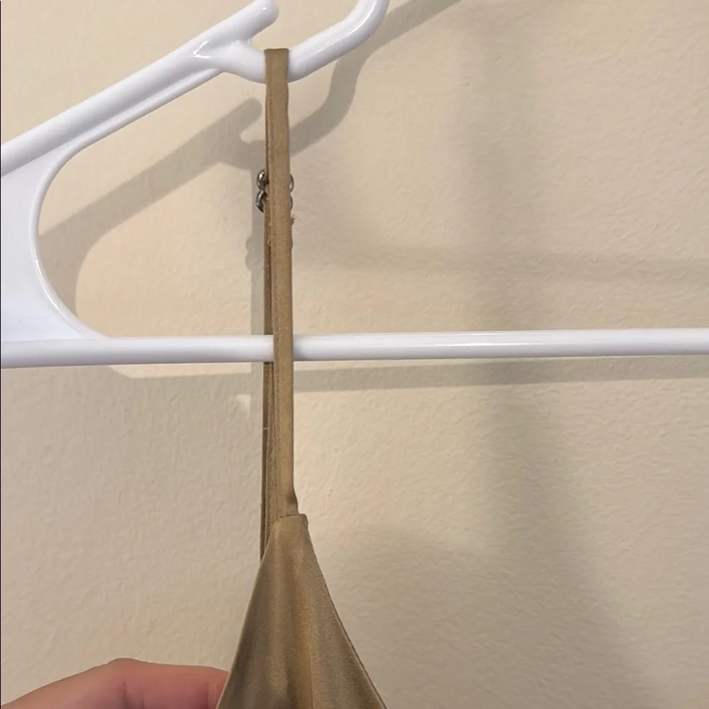 Women's Wedding Guest Tan-Brown Satin Dress NWT - Picture 7 of 7